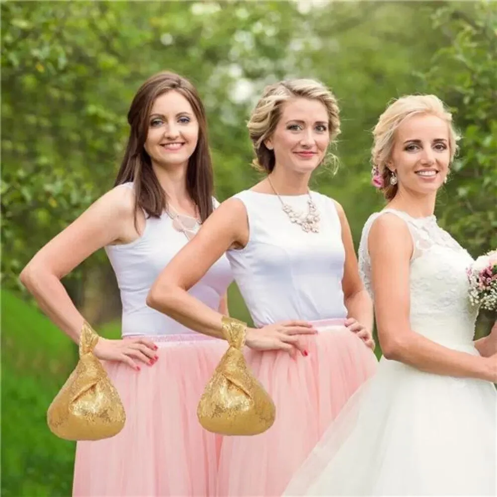Golden Sequin Bag Wrist Handbag Glitter Clutch Purse for fashion Lovers